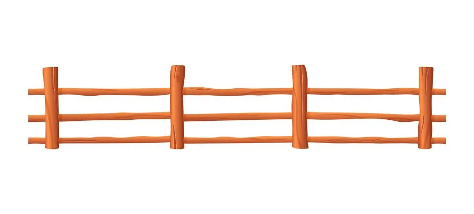 Vector graphics of a light brown wooden fence with huge cracks on a white Stock Illustration