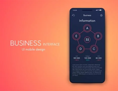 Vector graphics mobile infographics with five options. Template for creating Stockillustratie