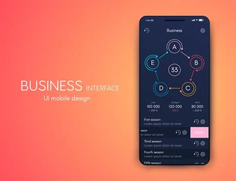 Vector graphics mobile infographics with five options. Template for creating Stockillustratie