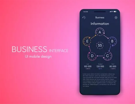 Vector graphics mobile infographics with five options. Template for creating イラスト素材