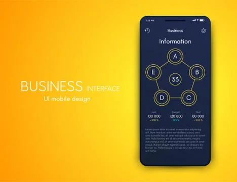 Vector graphics mobile infographics with five options. Template for creating Stockillustratie