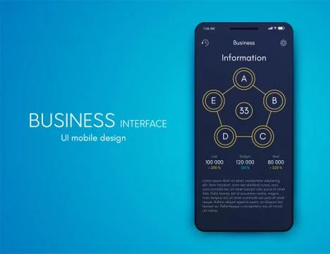 Vector graphics mobile infographics with five options. Template for creating Stockillustratie