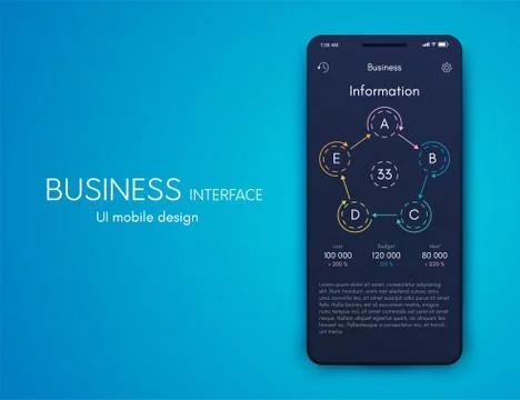 Vector graphics mobile infographics with five options. Template for creating Stockillustratie