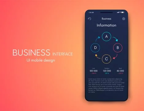 Vector graphics mobile infographics with four options. Template for creating Stock Illustration