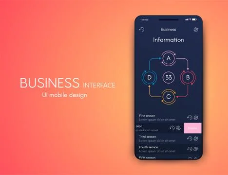 Vector graphics mobile infographics with four options. Template for creating Stock Illustration