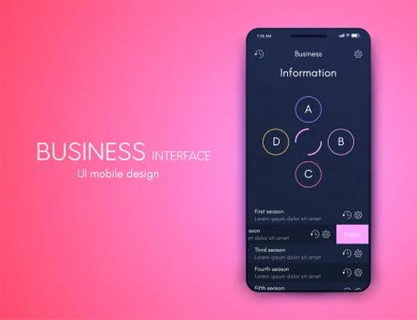 Vector graphics mobile infographics with four options. Template for creating Stock Illustration