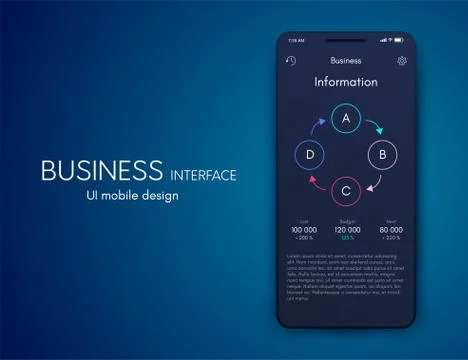 Vector graphics mobile infographics with four options. Template for creating Stock Illustration