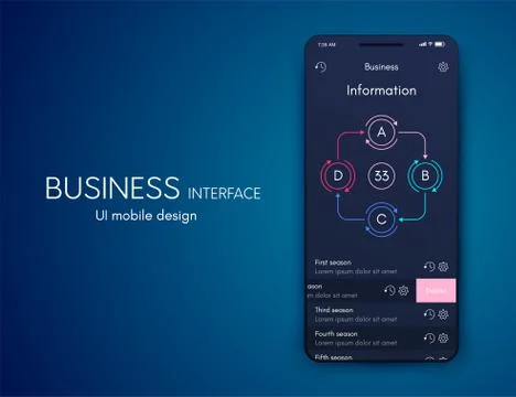 Vector graphics mobile infographics with four options. Template for creating Stock Illustration