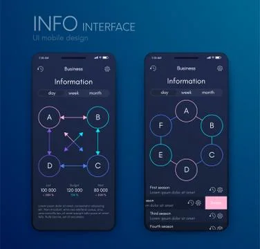 Vector graphics mobile infographics with four and six options. Template for Stock-Illustration