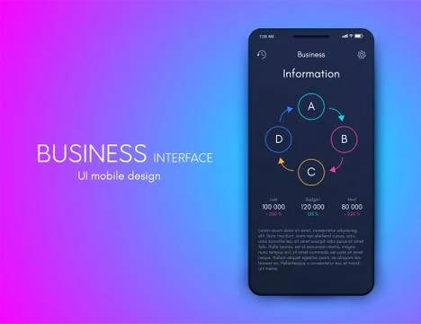 Vector graphics mobile infographics with four options. Template for creating Stock Illustration