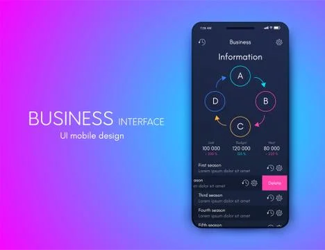 Vector graphics mobile infographics with four options. Template for creating Stock Illustration