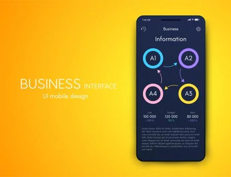 Vector graphics mobile infographics with four options. Template for creating Stock Illustration