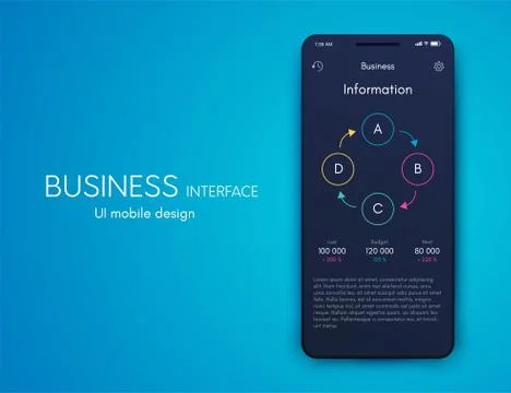Vector graphics mobile infographics with four options. Template for creating Illustrazione stock