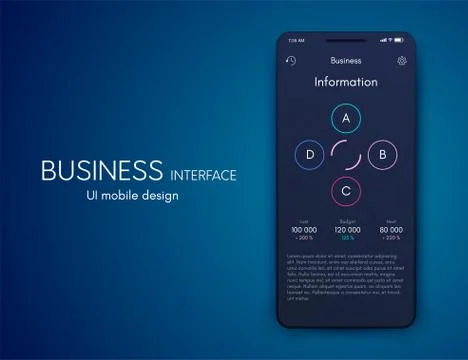 Vector graphics mobile infographics with four options. Template for creating Stock Illustration