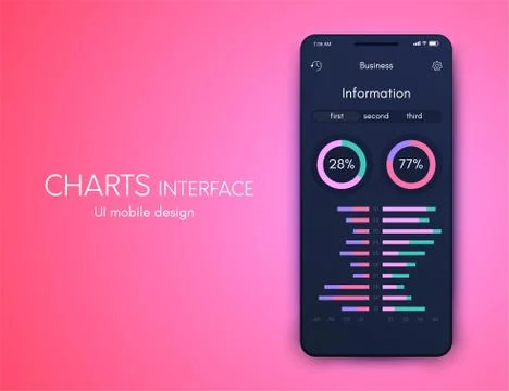 Vector graphics mobile infographics with four options. Template for creating Illustrazione stock