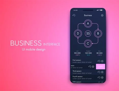 Vector graphics mobile infographics with four options. Template for creating Illustrazione stock