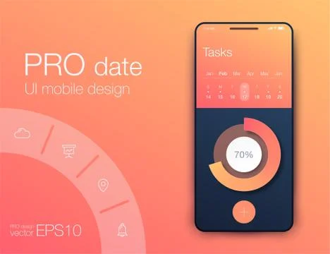 Vector graphics mobile infographics with one option. Template for creating Illustrazione stock