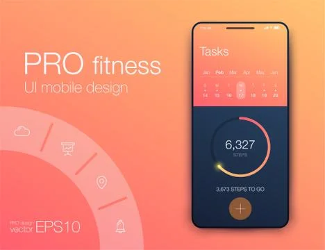 Vector graphics mobile infographics with one option. Template for creating Illustrazione stock