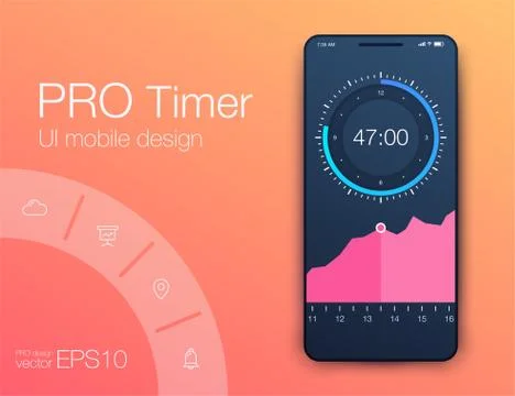 Vector graphics mobile infographics with one option. Template for creating Illustrazione stock