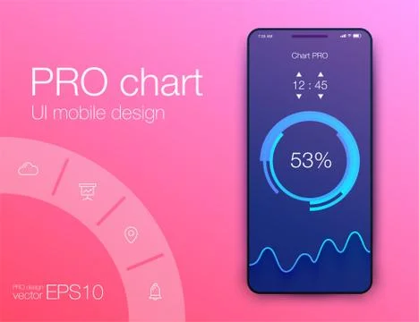 Vector graphics mobile infographics with one option. Template for creating Stock Illustration