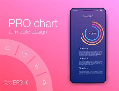 Vector graphics mobile infographics with one option. Template for creating Stockillustratie