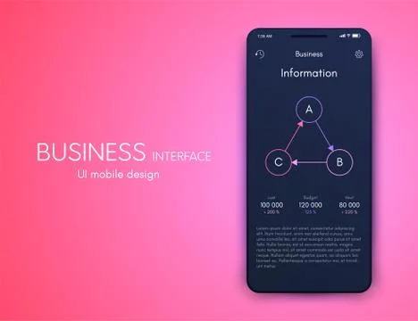 Vector graphics mobile infographics with three options. Template for creating Stock Illustration