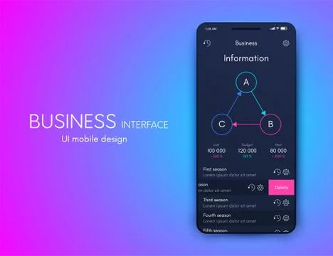 Vector graphics mobile infographics with three options. Template for creating Stock Illustration