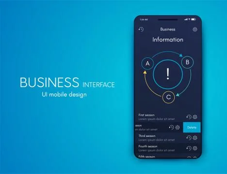 Vector graphics mobile infographics with three options. Template for creating Stock Illustration