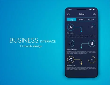 Vector graphics mobile infographics with three options. Template for creating Illustrazione stock