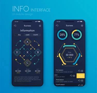 Vector graphics mobile infographics with three and four options. Template for イラスト素材