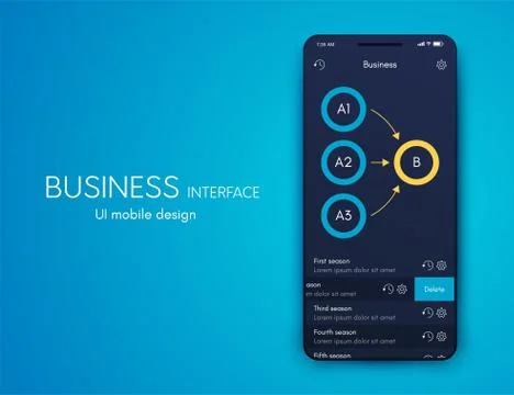 Vector graphics mobile infographics with three options. Template for creating 스톡 일러스트