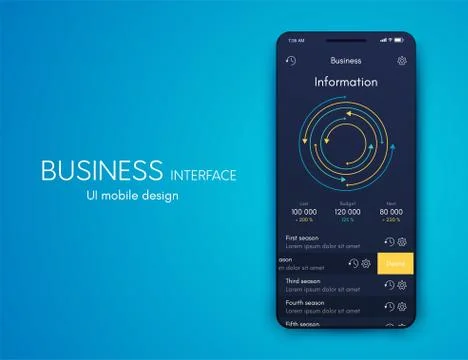 Vector graphics mobile infographics with three options. Template for creating Stock Illustration