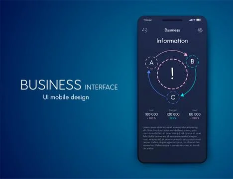 Vector graphics mobile infographics with three options. Template for creating Stock Illustration
