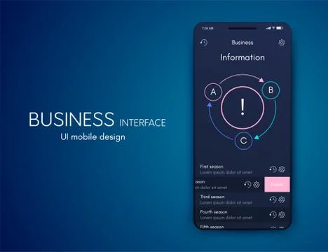 Vector graphics mobile infographics with three options. Template for creating Stock Illustration