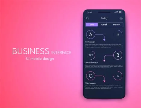 Vector graphics mobile infographics with three options. Template for creating Stock Illustration