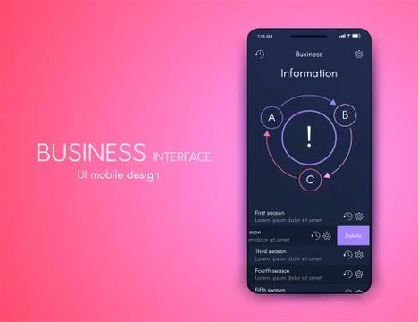 Vector graphics mobile infographics with three options. Template for creating Stock Illustration