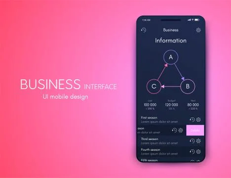 Vector graphics mobile infographics with three options. Template for creating Stock Illustration
