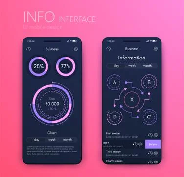 Vector graphics mobile infographics with three options. Template for creating Illustrazione stock