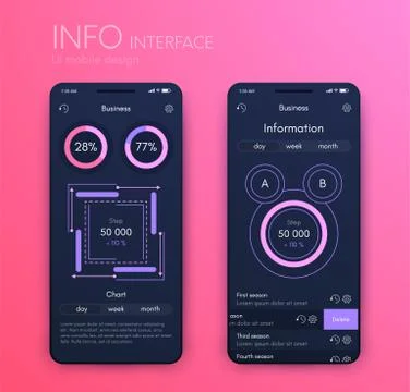 Vector graphics mobile infographics with three options. Template for creating Stock Illustration