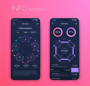 Vector graphics mobile infographics with three options. Template for creating Illustrazione stock