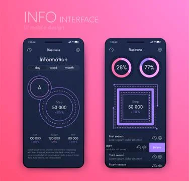 Vector graphics mobile infographics with three options. Template for creating Stock Illustration