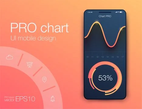 Vector graphics mobile infographics with two options. Template for creating Illustrazione stock