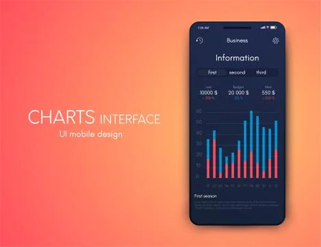 Vector graphics mobile infographics with two options. Template for creating Illustrazione stock
