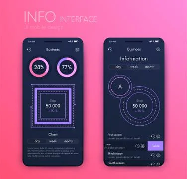 Vector graphics mobile infographics with two and one options. Template for Stock Illustration