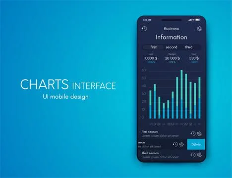 Vector graphics mobile infographics with two options. Template for creating Illustrazione stock