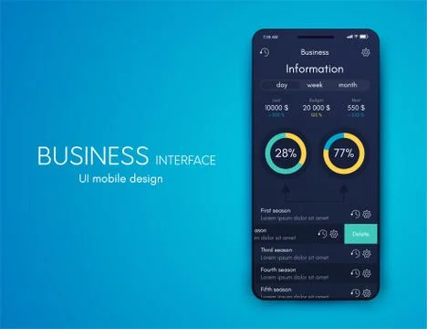 Vector graphics mobile infographics with two options. Template for creating Stock Illustration