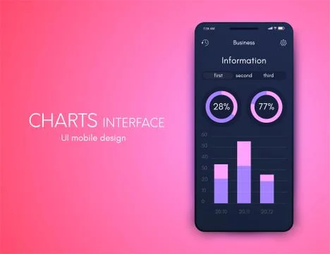 Vector graphics mobile infographics with two options. Template for creating Stock Illustration