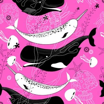 Vector graphics of a sea pattern Stock Illustration