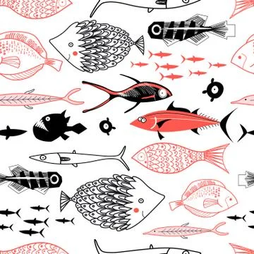 Vector graphics of a sea pattern Illustrazione stock