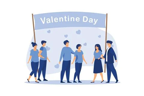 Vector graphics. set couple in love. Happy Valentine's Day. February 14 is th Stock Illustration